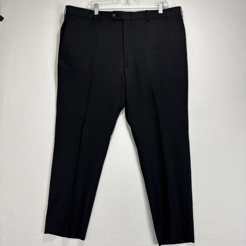 Vtg JB Britches 40x27 USA Made Black 100% Wool Pleated Cuffed‎ Dress Pants